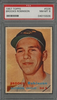 1957 Topps #328 Brooks Robinson Rookie Card – PSA NM-MT 8